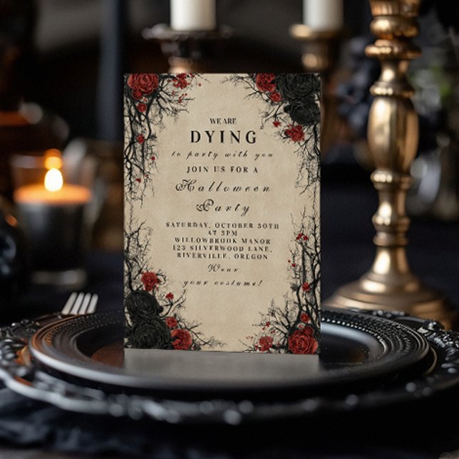 Vintage Cobweb Gothic Halloween Soirée Invitation (Creator Uploaded)