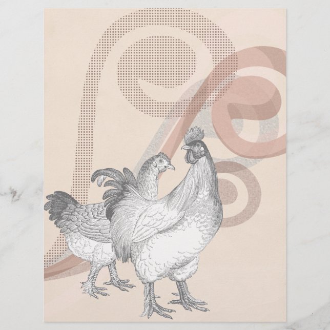 Vintage Cochin Chickens (Front)