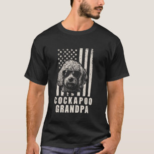 Vintage Cockapoo Grandpa American Flag Dog Funny F T-Shirt