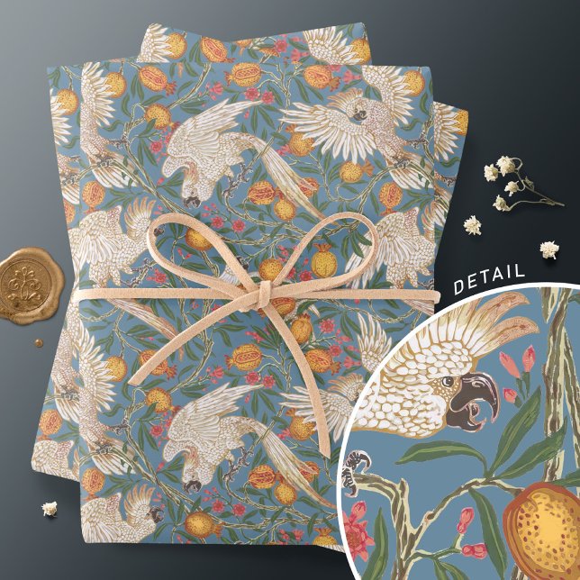 Vintage Cockatoo Garden Wrapping Paper Sheet (Creator Uploaded)