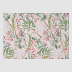 Vintage Cockatoo Jungle Pattern Blush Tissue Paper