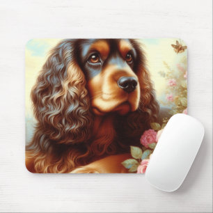 Vintage Cocker Spaniel Painting Mouse Pad