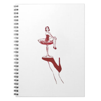 Vintage Cocktail Glass Pinup Notebook