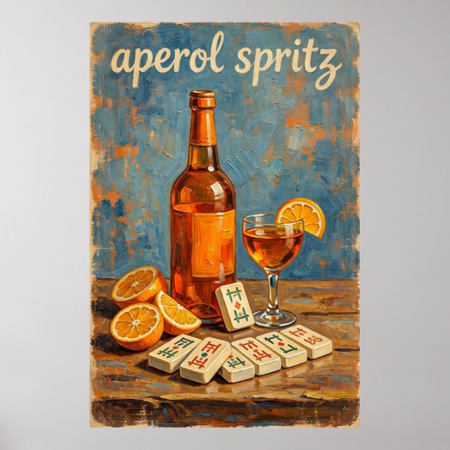 Vintage Cocktail Mahjong Retro Poster (Front)