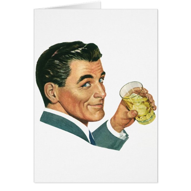 Vintage Cocktails Beverages, Man Drinking Drinks (Front)