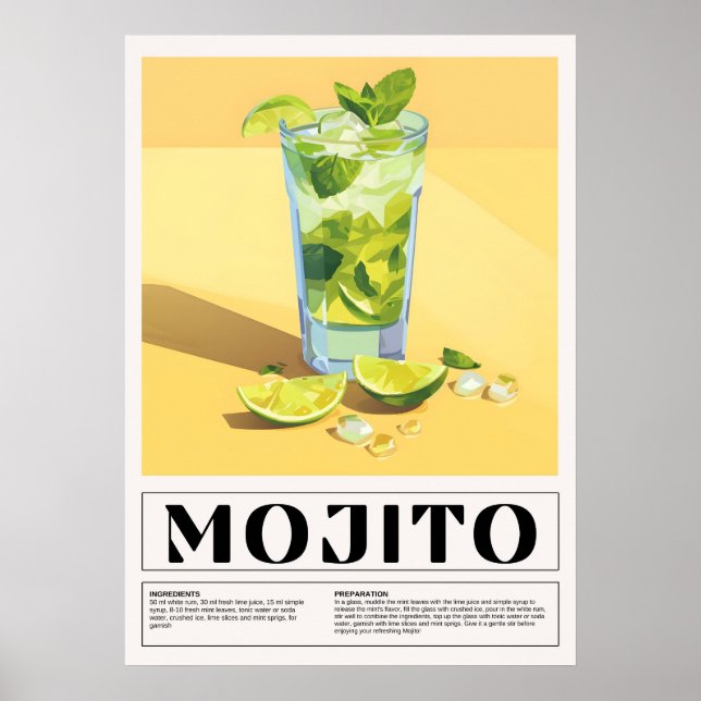 Vintage Cocktails: Mojito Poster (Front)