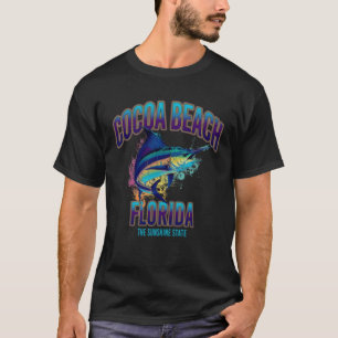 Vintage Cocoa Beach Florida Retro FL Front & Back T-Shirt