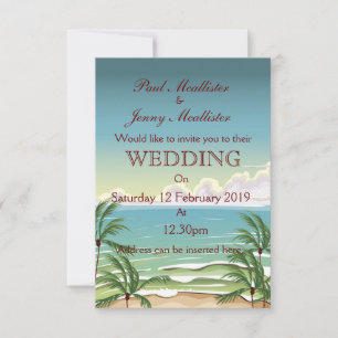 Vintage coconut drink Wedding invite