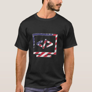Vintage Coding 4th of July Patriotic American Flag T-Shirt