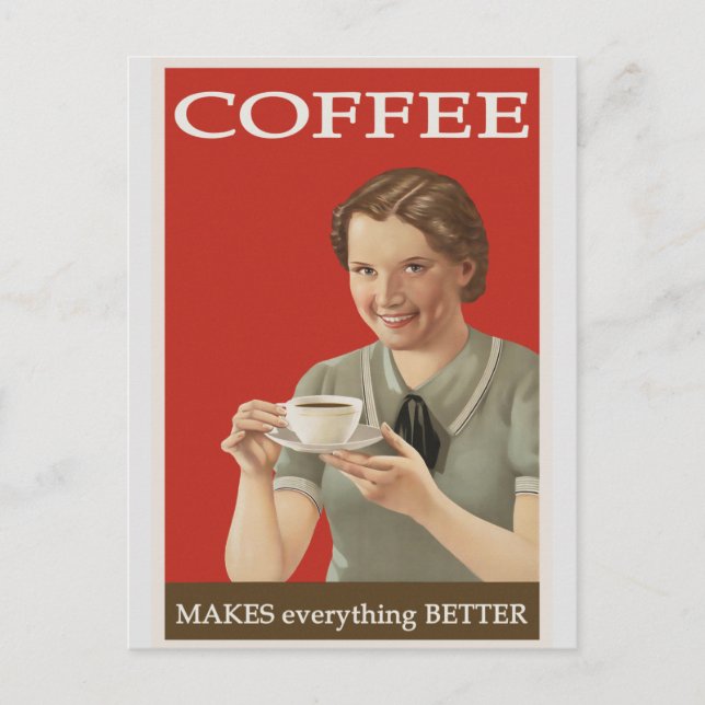 Vintage Coffee Advertisement Postcard (Front)