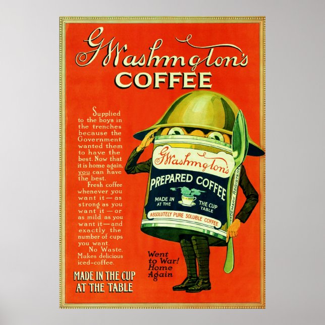 Vintage Coffee Advertisement. Poster (Front)