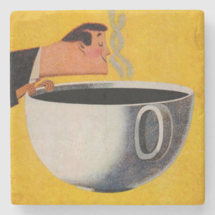 Vintage Coffee Advertisement Stone Coaster