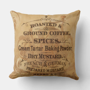 Vintage Coffee and Spices Rustic and Stylish Cushion