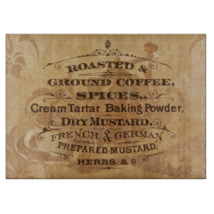 Vintage Coffee and Spices Rustic and Stylish Cutting Board