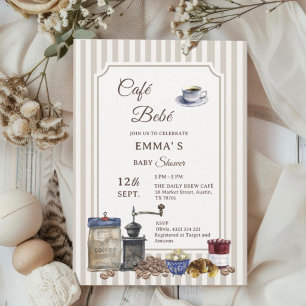 Vintage Coffee Baby Shower Invitation