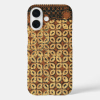 Vintage Coffee Bean Geometric Batik Pattern