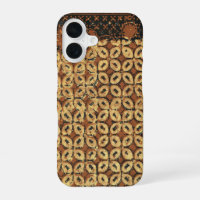 Vintage Coffee Bean Geometric Batik Pattern