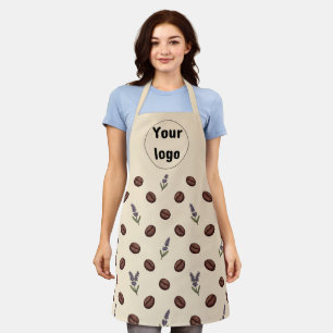 Vintage Coffee Beans and Lavender Seamless Pattern Apron