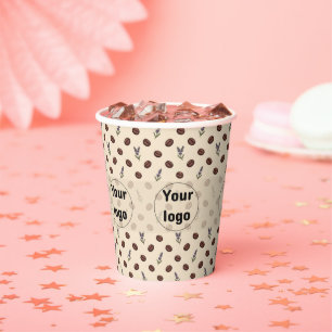 Vintage Coffee Beans and Lavender Seamless Pattern Paper Cups
