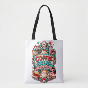 Vintage Coffee Break Retro 1950s Diner Tote Bag
