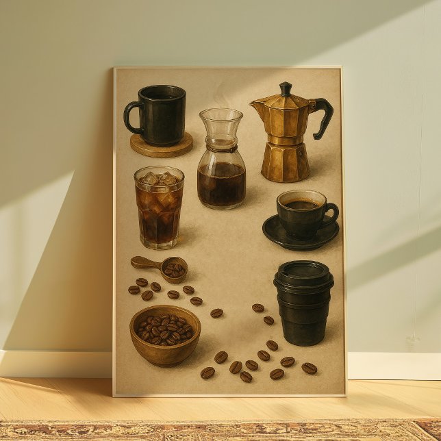 Vintage Coffee Brewing Guide Wall Art (Creator Uploaded)