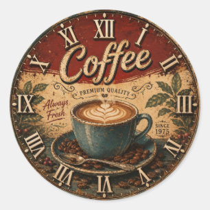 Vintage Coffee Classic Round Sticker