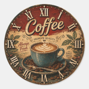 Vintage Coffee  Classic Round Sticker