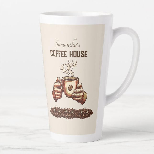 Vintage Coffee Cup Custom Cafe Brand (Right)