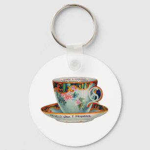 Vintage Coffee Cup Key Ring