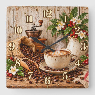 Vintage Coffee Cup Kitchen Clock