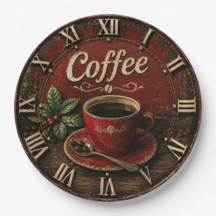 Vintage Coffee Cup  Paper Plate