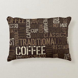 Vintage Coffee Experience Seamless Pattern Decorative Cushion