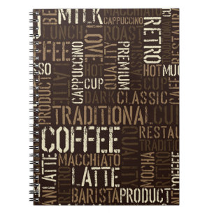 Vintage Coffee Experience Seamless Pattern Notebook