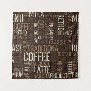 Vintage Coffee Experience Seamless Pattern Tapestry