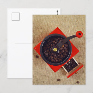 Vintage coffee grinder postcard