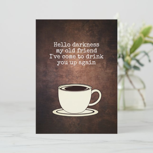 Vintage Coffee Lover Funny Quote Invitation (Standing Front)