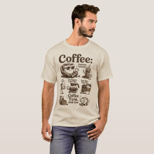 Vintage Coffee Lover Funny Retro Coffee Cartoon T-Shirt