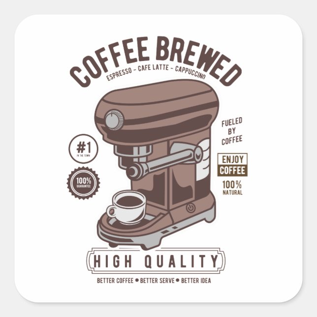 Vintage Coffee Machine  Square Sticker (Front)
