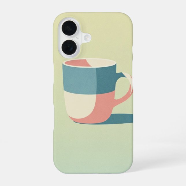 Vintage Coffee Mug Shape iPhone 16 Case (Back)