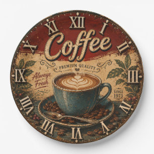 Vintage Coffee  Paper Plate