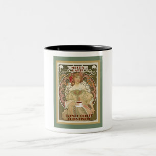 Vintage Coffee Poster Two-Tone Coffee Mug
