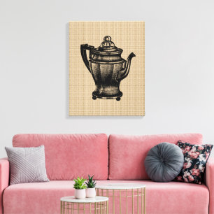 Vintage Coffee Pot on Canvas Print