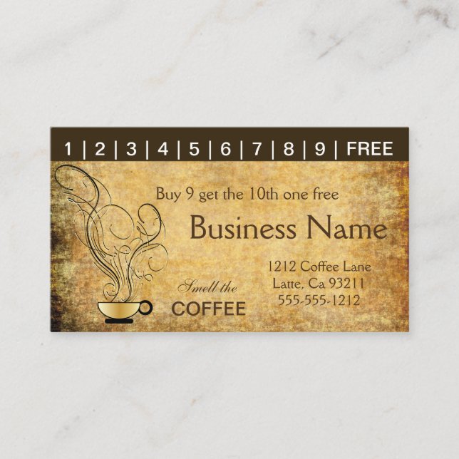 Vintage Coffee Punch Cards (Front)