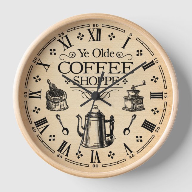 Vintage Coffee Shop Clock (Front)