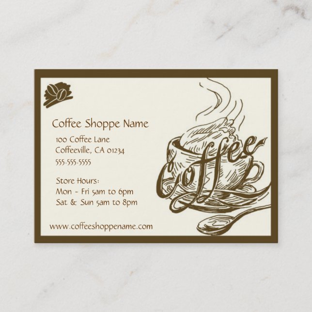 Vintage Coffee Shoppe Punch Cards (Front)