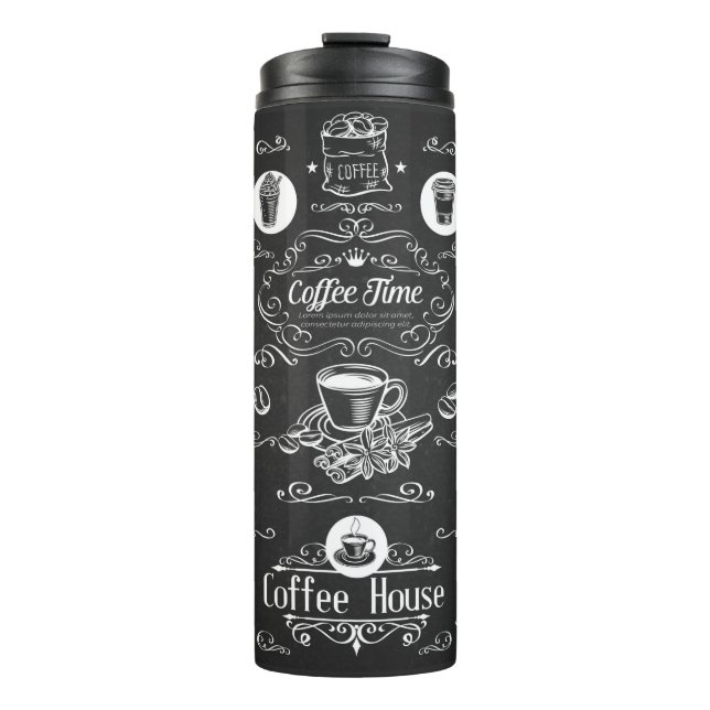 Vintage Coffee Time Thermal Tumbler (Front)