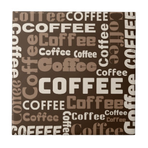 Vintage Coffee Typography Pattern (1) Tile