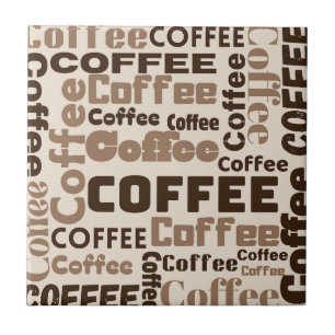 Vintage Coffee Typography Pattern (2) Tile