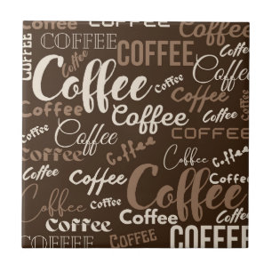 Vintage Coffee Typography Pattern (3) Tile