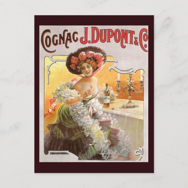 Vintage Cognac Advertisement Postcard (Front)